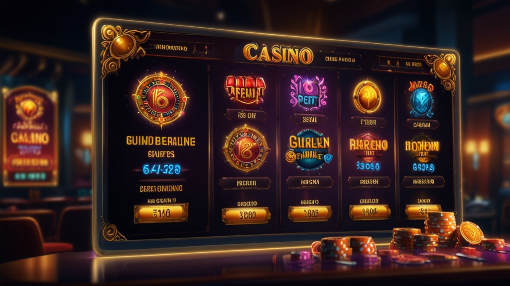 Vergleich verschiedener Casino-Boni auf einer dunklen Übersichtstafel
